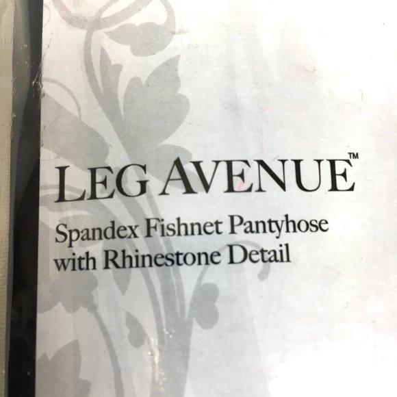 * Leg Avenue #9008 Rhinestone Spandex Fishnet Pantyhose Discontinued  NWT NOS - Picture 3 of 7